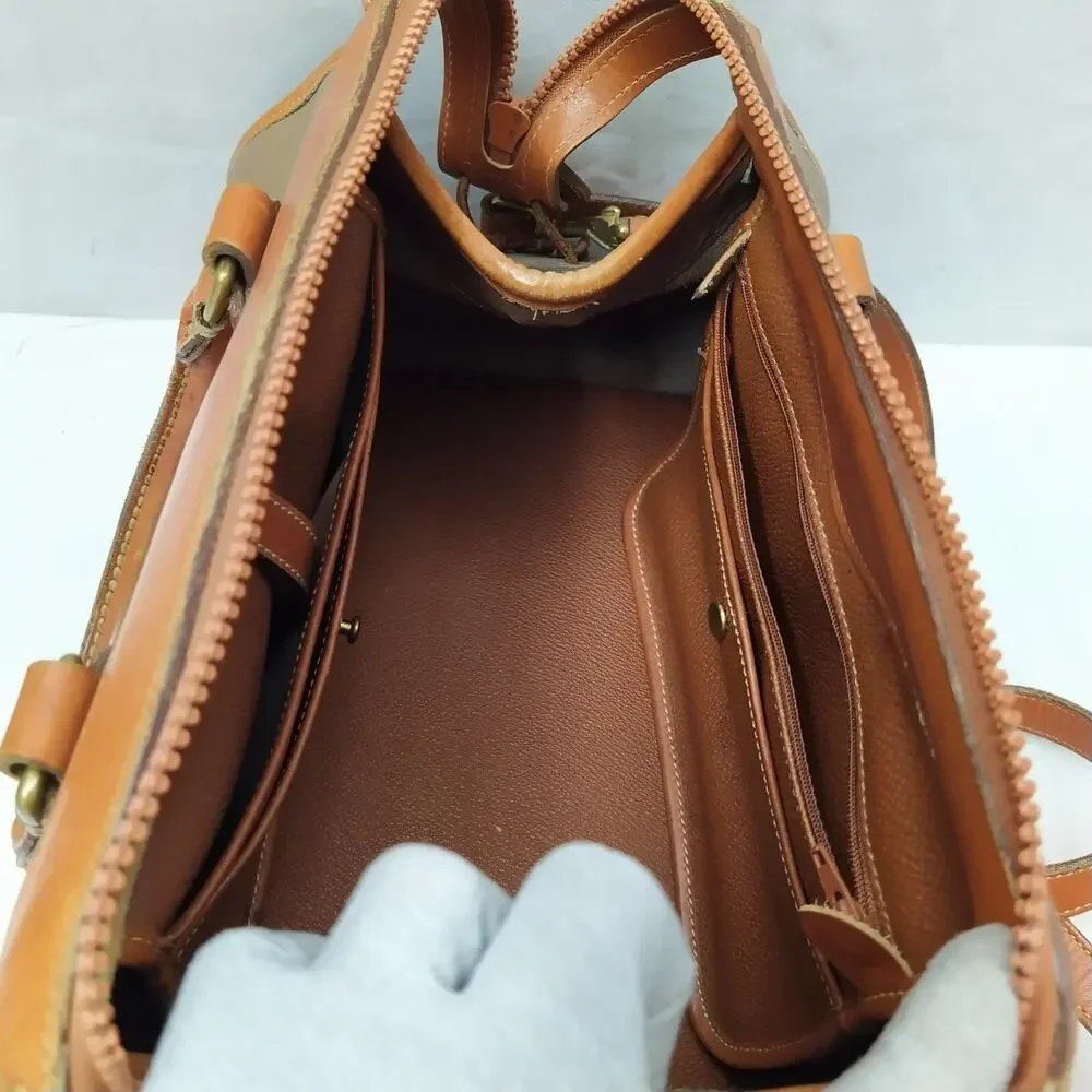 Dooney & Bourke Taupe Tan Pebbled Leather Doctor Satchel Bag - VTG Made in USA